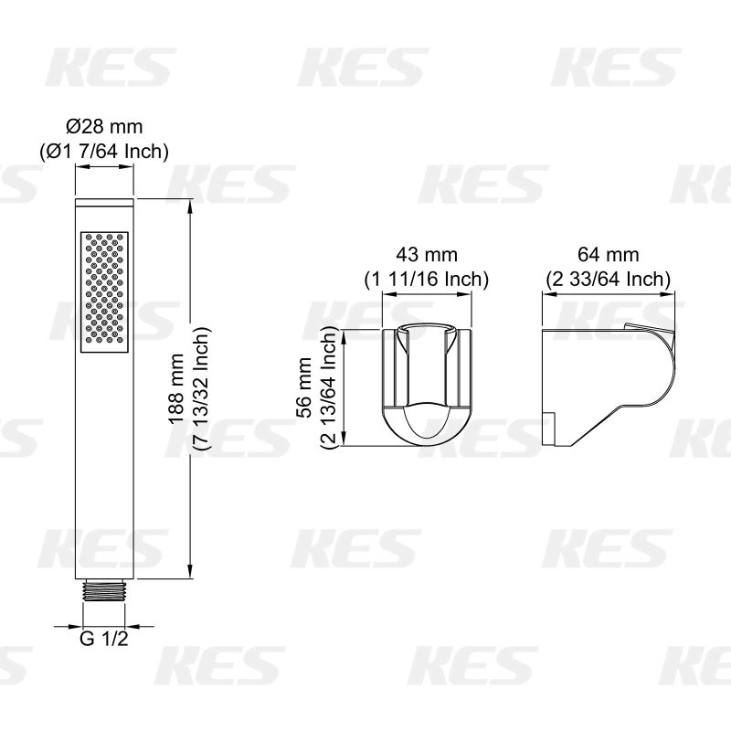 KES Bathroom Handheld Shower Head with Extra Long Hose and Bracket Holder Shower Wand Polished SUS304 Stainless Steel, LP150-PS - Image 4